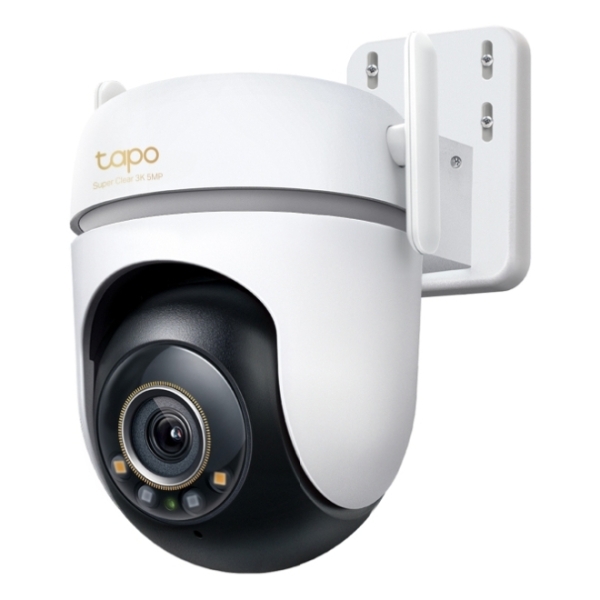 TP-Link Tapo TC43 Camara de Seguridad Exterior - Deteccion con IA - WiFi - RJ45 - Resolucion 5Mpx - Vision Nocturna - Audio Bidireccional - Cancelacion de Ruido - Color Blanco y Negro