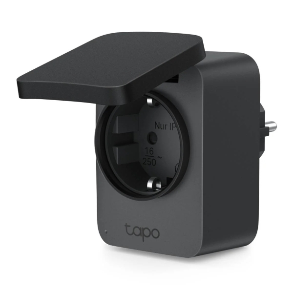 TP-Link Tapo P410M Enchufe Inteligente para Exterior - WiFi - IP54 - Monitoreo de Sistemas de Produccion Solar - Proteccion contra Sobrecarga - Color Negro