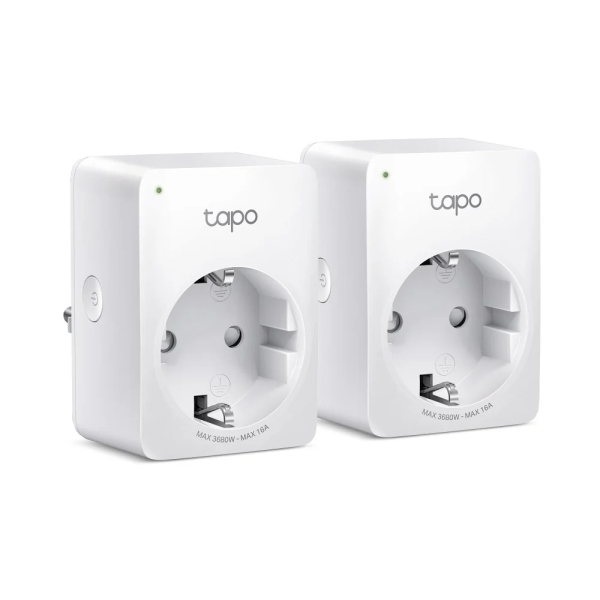 TP-Link Tapo P110 Pack de 2 Enchufes Inteligentes - WiFi - Autoapagado - Monitorizacion de Energia y Gasto - Modo Ausente - Control con App y Asistentes Virtuales - Color Blanco