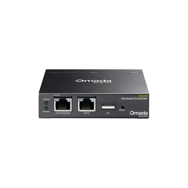 TP-Link Omada OC220 Controlador de Red - Gestion Remota con Acceso Gratuito a la Nube - 2xRJ45 Ethernet 1Gbps - USB 2.0 - Micro-USB - Carcasa Metalica - Color Negro