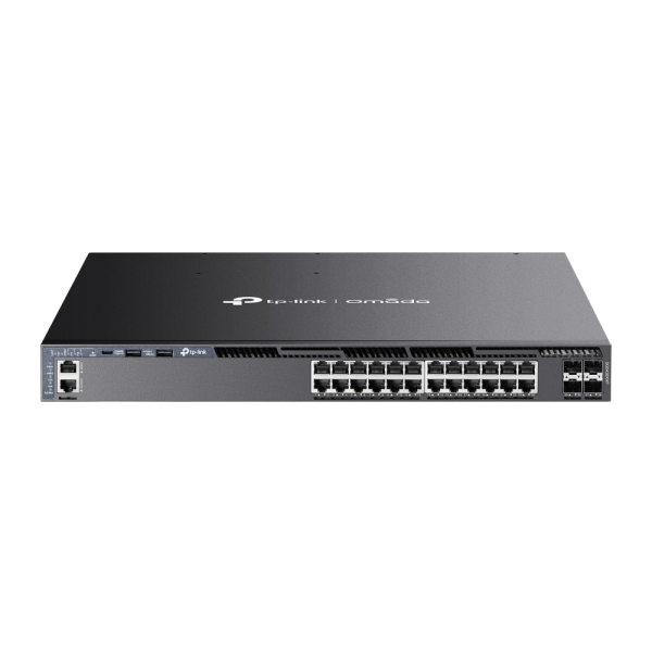 TP-Link Omada SG6428XHP Switch 28 Puertos - Gestionado - 24xRJ45 PoE+ 1Gbps - 4xSFP 10Gbps - Soporta QOS - 4 Ventiladores - Doble Fuente de Alimentacion - Conmutacion 128Gbps - Color Negro