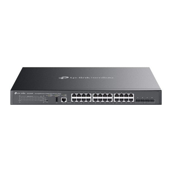 TP-Link Omada SG5428XMPP Switch 28 Puertos - Gestionable - 8xRJ45 PoE++ 1Gbps - 16xRJ45 PoE+ 1Gbps - 4xSFP 10Gbps - Soporta QOS - Conmutacion hasta 128Gbps - Color Negro
