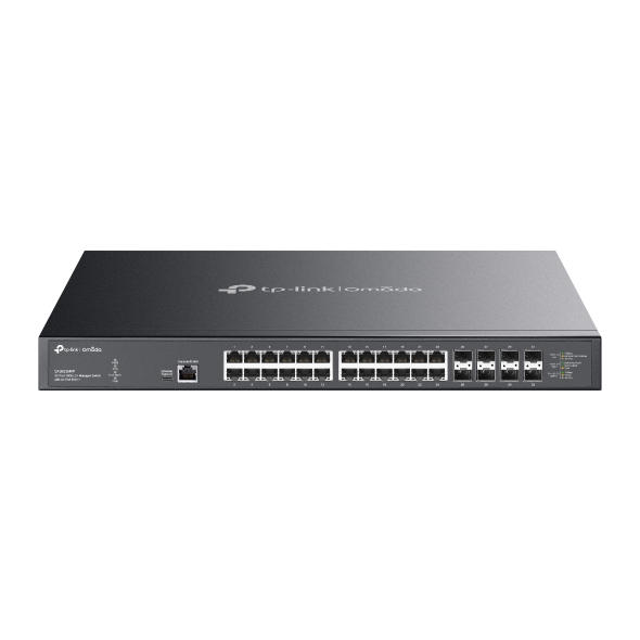 TP-Link Omada SX3832MPP Switch 32 Puertos - Gestionable - 24xRJ45 PoE++ 10Gbps - 8xSFP+ 10Gbps - Soporta QOS - Conmutacion hasta 640Gbps - Carcasa Metalica - Color Negro