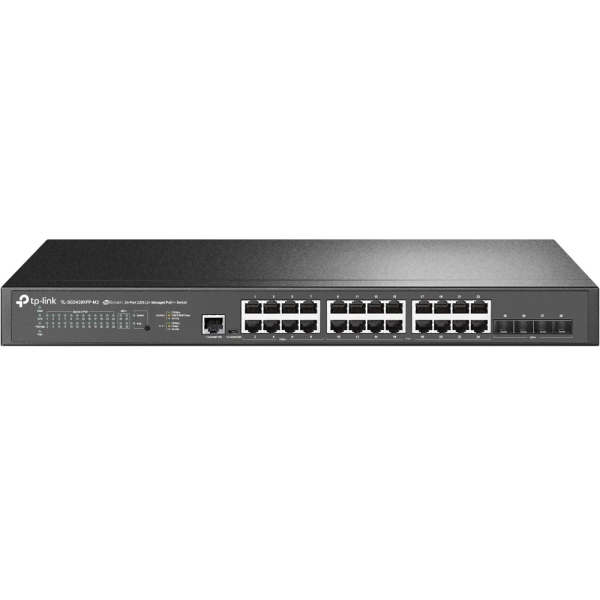 TP-Link Omada SG3428XPP-M2 Switch 28 Puertos - Gestionado - 8xRJ45 PoE++ 2.5Gbps - 16xRJ45 PoE+ 2.5Gbps - 4xSFP 10Gbps - Soporta QOS - Conmutacion hasta 200Gbps - Color Negro