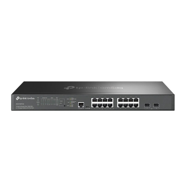 TP-Link Omada SG3218XP-M2 Switch 18 Puertos - Gestionado - 16xRJ45 2.5Gbps - 2xSFP+ 10Gbps - Soporta QOS - Conmutacion hasta 120Gbps - Color Negro