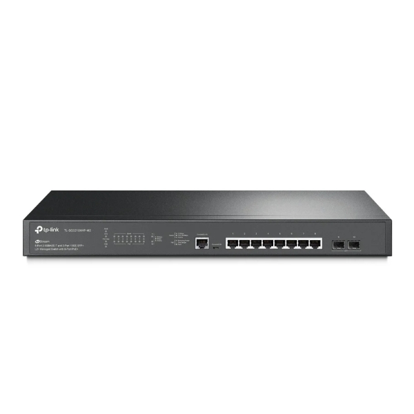 TP-Link Omada SG3210XHP-M2 Switch 10 Puertos - Gestionado - 8xRJ45 2.5Gbps - 2xSFP 10Gbps - Soporta QOS - Conmutacion hasta 80Gbps - 2 Ventiladores Internos - Color Negro
