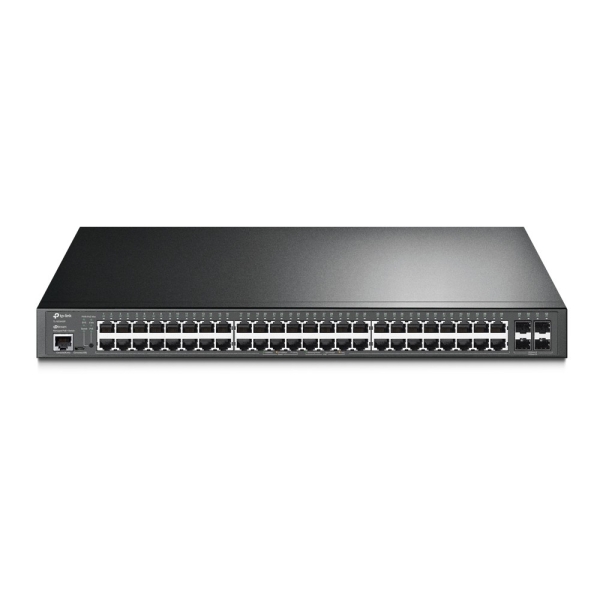 TP-Link Omada SG3452P Switch 52 Puertos - Gestionado - 48xRJ45 PoE+ 1Gbps - 4xSFP 1Gbps - Conmutacion hasta 104Gbps - Soporta QOS - Carcasa Metalica - Color Negro