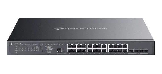 TP-Link Omada SG3428XMPP Switch 28 Puertos - Gestionado - 8xRJ45 PoE++ 1Gbps - 16xRJ45 PoE+ 1Gbps - 4xSFP 10Gbps - Soporta QOS - Conmutacion hasta 128Gbps - Carcasa Metalica - Color Negro