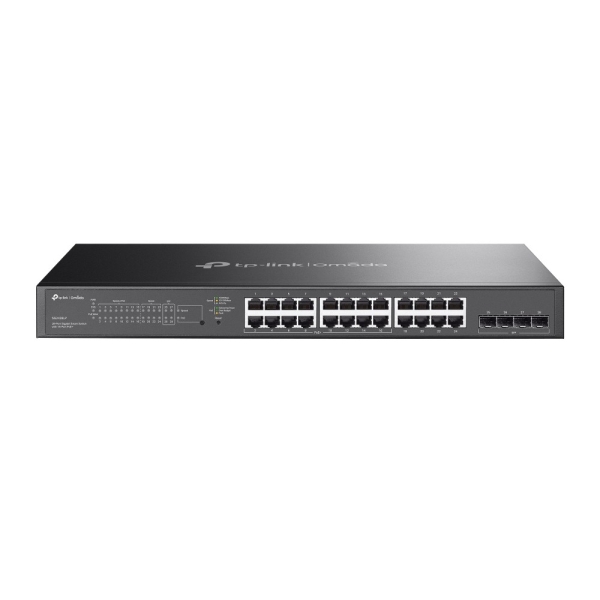 TP-Link Omada SG2428LP Switch 28 Puertos - Gestionado - 8xRJ45 1Gbps - 16xRJ45 PoE+ 1Gbps - 4xSFP - Soporta QOS - Conmutacion hasta 56Gbps - Carcasa Metalica - Color Negro