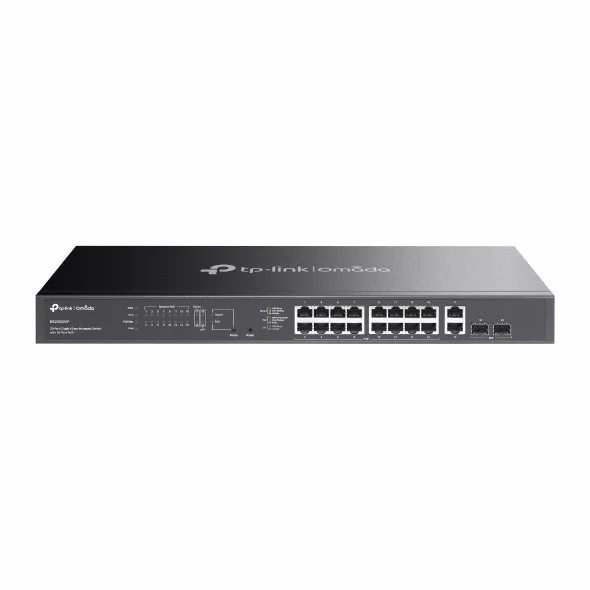 TP-Link Omada ES220GMP Switch 20 Puertos - Negociacion Automatica - 16xRJ45 PoE+ 1Gbps - 2xRJ45 1Gbps - 2xSFP - Soporta QOS - 2 Ventiladores Internos - Carcasa Metalica - Color Negro