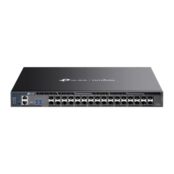 TP-Link Omada SX6632YF Switch 32 Puertos - 4 Ventiladores - 26xSFP+ 10Gbps - 6xSFP28 25Gbps - Seguridad Avanzada - Conmutacion hasta 820Gbps - Color Negro