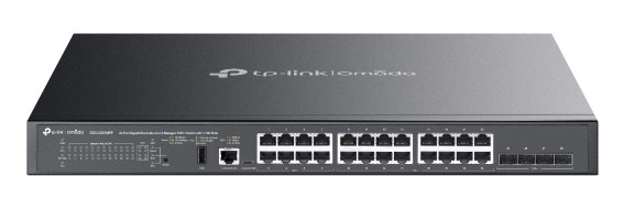TP-Link Omada SG5428X Switch 28 Puertos - Capa 3 - 24xRJ45 1Gbps - 4xSFP+ 10Gbps - Funciones y Seguridad Avanzada - Conmutacion hasta 128Gbps - Color Negro