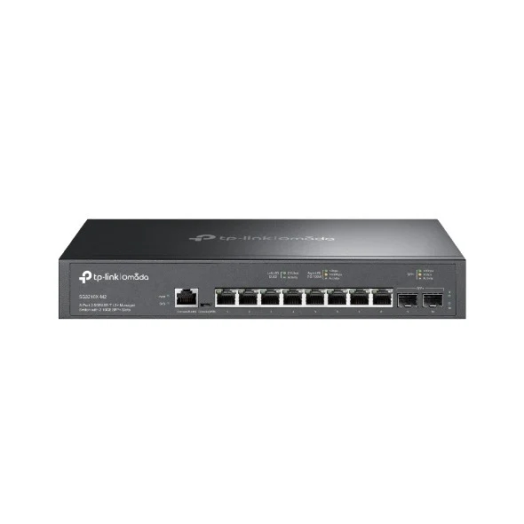 TP-Link Omada SG3210X-M2 Switch 10 Puertos - Gestionado - 8xRJ45 2.5Gbps - 2xSFP 10Gbps - Soporta QOS - Conmutacion hasta 80Gbps - Color Negro