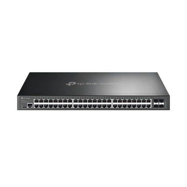 TP-Link Omada SG3452X Switch 52 Puertos - Gestionado - 48xRJ45 1Gbps - 4xSFP+ 10Gbps - Soporta QOS - Conmutacion hasta 176Gbps - Carcasa Metalica - Color Negro