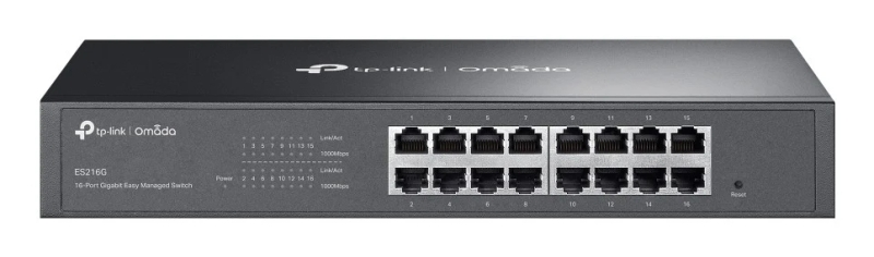 TP-Link Omada ES216G Switch 16 Puertos - Gestionado - RJ45 1Gbps - Conmutacion hasta 32Gbps - Soporta QOS - Plug and Play - Color Negro