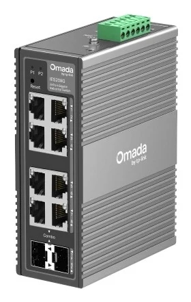 TP-Link Omada IES208G Switch 8 Puertos - Gestionado - 6xRJ45 1Gbps - 2xRJ45/SFP Combo - Conmutacion hasta 16Gbps - Soporta QOS - Color Gris Oscuro