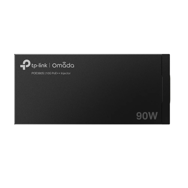 TP-Link Omada POE380S Inyector PoE - 90W - Velocidad hasta 10Gbps - 2x RJ45 - Deteccion Automatica - Plug and Play - Fuente de Alimentacion Integrada - Carcasa Metalica - Color Negro