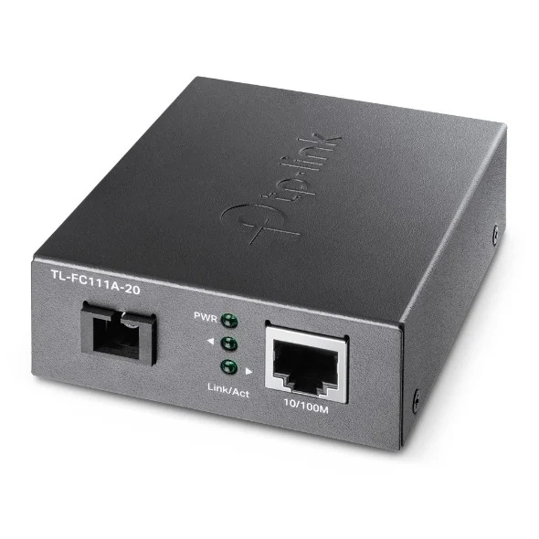 TP-Link Omada FC111A-20 Convertidor de Fibra a RJ45 - Fibra hasta 20km - Velocidad hasta 100Mbps - Auto Negociacion - Ethernet - Tecnologia WDM - Color Gris Oscuro