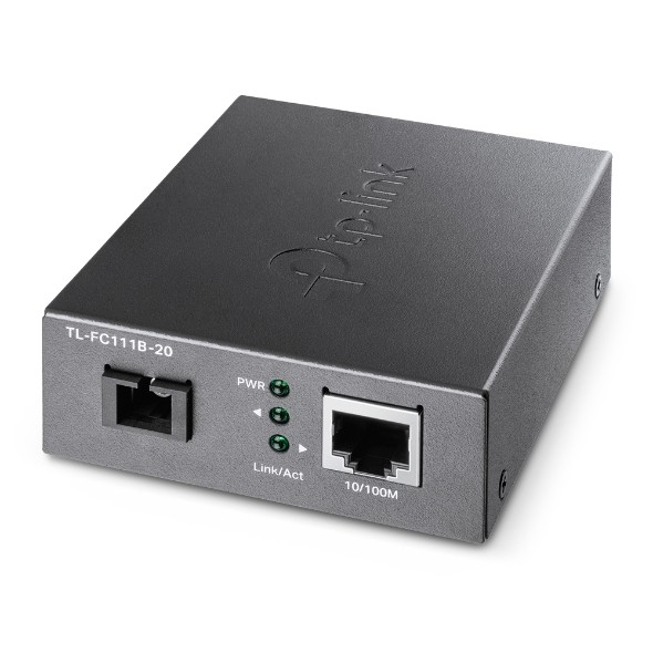 TP-Link Omada FC111B-20 Convertidor de Fibra a RJ45 - Fibra hasta 20km - Velocidad hasta 100Mbps - Auto Negociacion - Ethernet - Tecnologia WDM - Color Gris Oscuro