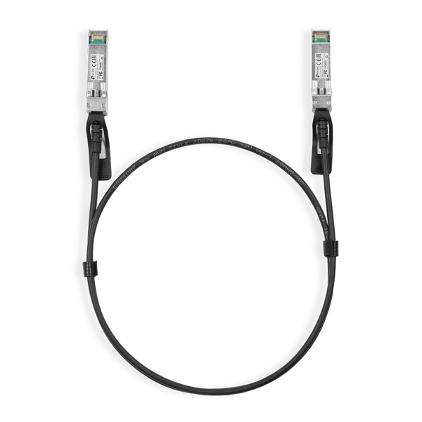 TP-Link Omada SM5220-1M Cable de Conexion Directa de 1m - Velocidad hasta 10Gbps - Conector 10G SFP+ - Cobre Plateado - Color Negro