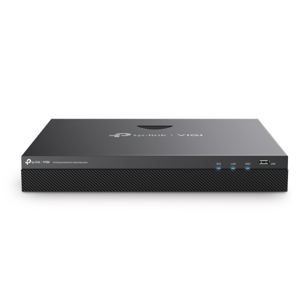 TP-Link Vigi NVR2016H Grabadora para Videovigilancia - Gestion hasta 16 Canales - RJ45 - HDMI - VGA - 2xUSB - Interfaz SATA - Soporta hasta 20TB - Decodifica hasta 16Mpx - Color Negro
