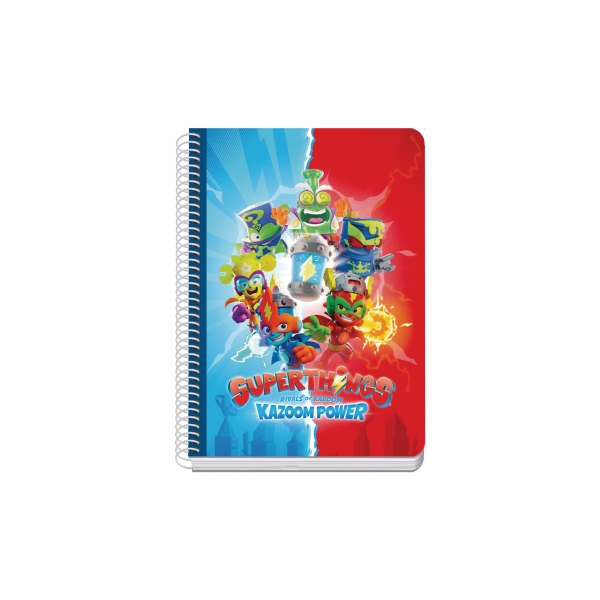 Dohe Superthings Cuaderno de Espiral Metalica - Formato A5 - 100 Hojas Offset de 90g - 5x5mm - Microperforadas - Banda de Color - Tapa Dura Plastificada - 15x21x2cm - Multicolor