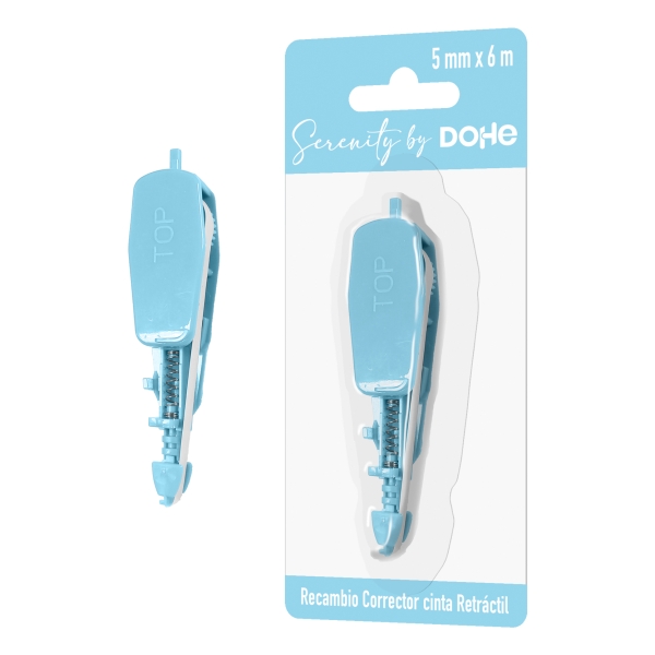 Dohe Serenity Recambio de Cinta Correctora - 5mm x 6m - Retractil - Color Azul