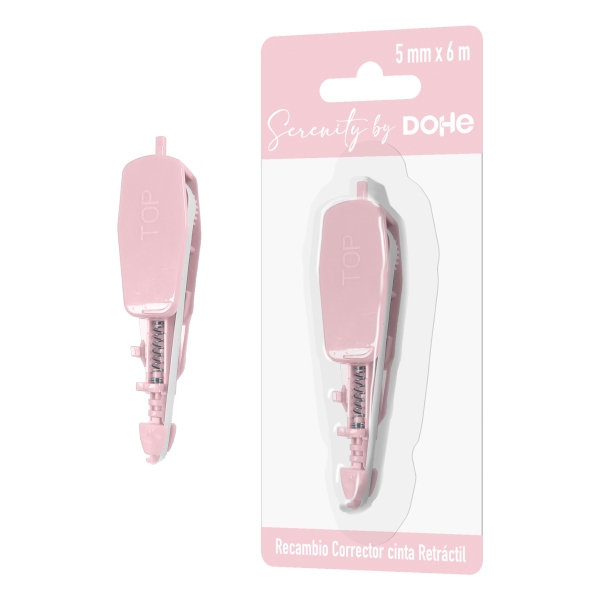 Dohe Serenity Recambio de Cinta Correctora - 5mm x 6m - Retractil - Color Rosa