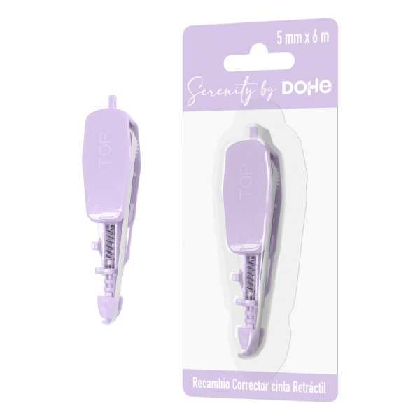 Dohe Serenity Recambio de Cinta Correctora - 5mm x 6m - Retractil - Color Morado