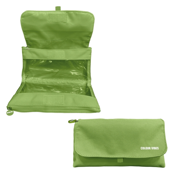 Dohe Colour Vibes Portatodo Doble - Solapa con Bolsillo Interior - Cremallera - Ventanas Transparentes - Poliester - 22x11x6cm - Color Lima