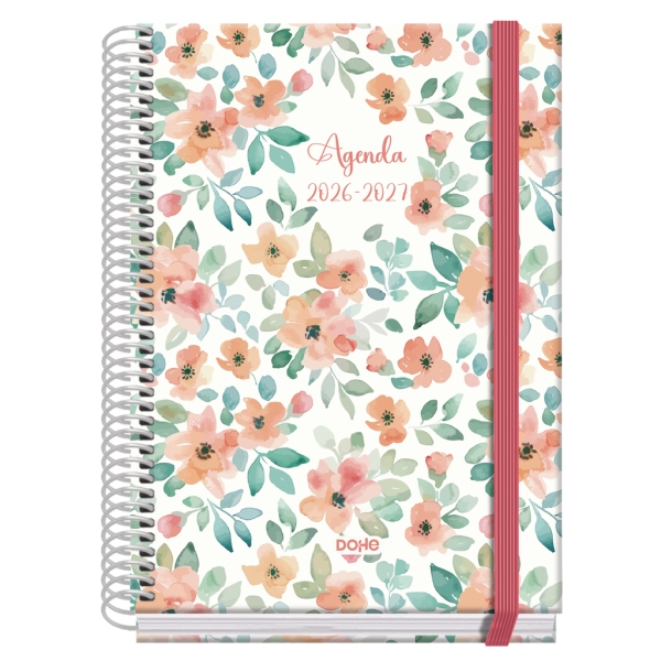 Dohe Prime Candy Agenda Escolar 26/27 - Formato A5 - Dia Pagina - Papel Offset Ahuesado 70g - Cubierta de Carton Plastificado - Espiral - Goma - 15x21x4cm - Multicolor