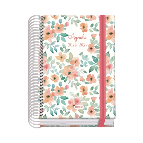 Dohe Prime Candy Agenda Escolar 26/27 - Formato A6 - Dia Pagina - Papel Offset Ahuesado 70g - Cubierta de Carton Plastificado - Espiral - Goma - 12x17x3cm - Multicolor