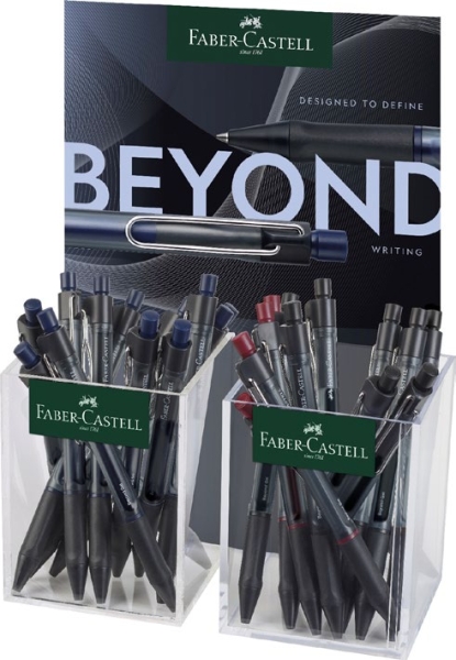 Faber-Castell Beyond Gel Expositor con 24 Boligrafos Retractiles - Punta 0.7mm - Trazo de 0.4mm - Grip de Agarre - Colores Surtidos