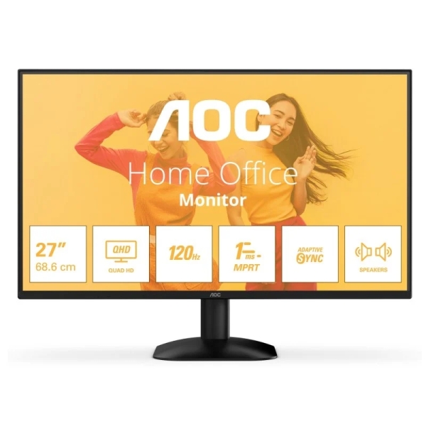 AOC Q27B35S3 Monitor 27" LED IPS QHD 124Hz HDR10 - Respuesta 4ms - HDMI, Displayport - VESA 100x100mm - Color Negro