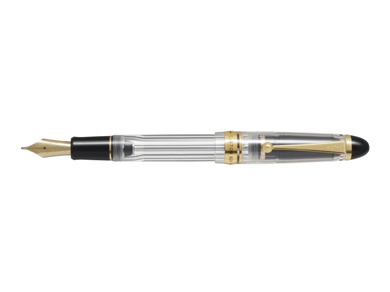 Pilot Custom 823 F Pluma Estilografica - Plumin de Oro de 14K - Cuerpo Transparente - En Estuche de Regalo Individual con un Tintero Pilot