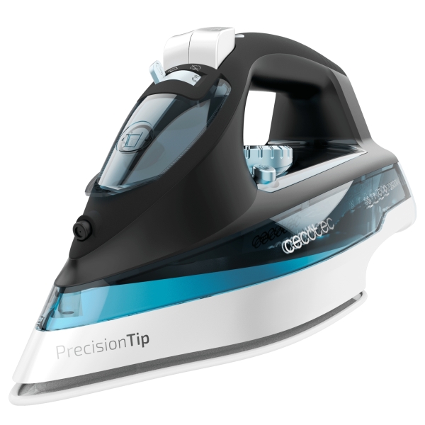 Cecotec IronHero 2600 Force Plancha de Ropa - 2600W - Vapor Continuo 55g/min - Golpe de Vapor 210g/min - Suela Antiadherente - Sistema Antigoteo - Punta de Precision - Color Negro y Blanco