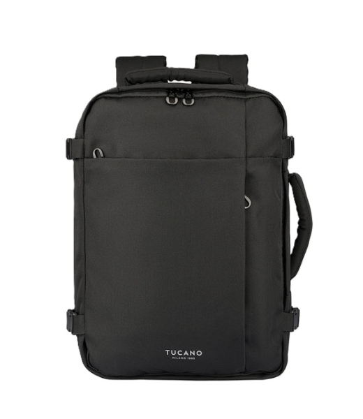 Tucano Tugo M Mochila Portatil 15,6" - Mochila de Viaje para Cabina - Compartimento Trasero Acolchado - Soporte Airtag - Color Negro