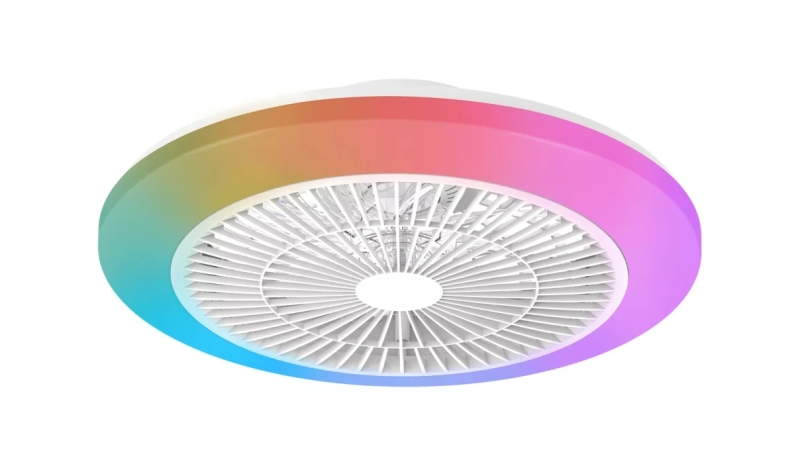 Philips Amigo Flat Fan Ceiling IR RD Ventilador de Techo con Luz LED Hasta 6500K - Aspas Integradas - 20W Ventilador + 40W Luz - RGB -  Mando a Distancia - Color Blanco
