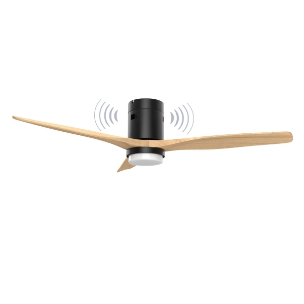 Energy Sistem SoundAir Speaker Ventilador de Techo con Luz - Motor DC - Altavoz 5W - Modo Sleep y Modo Breeze - Luz LED 1800lm con 3 Tonos de Temperatura - Mando a Distancia - Color Negro/Madera