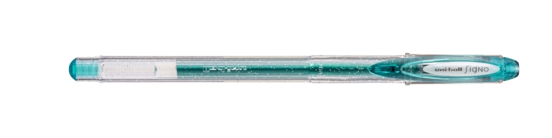 Uni-ball Signo Sparkling UM-120SP Roller de Tinta Gel - Punta de Bola 1mm - Tinta Pigmentada Resistente al Agua y Luz - Efecto Purpurina - Color Turquesa