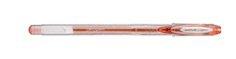 Uni-ball Signo Sparkling UM-120SP Roller de Tinta Gel - Punta de Bola 1mm - Tinta Pigmentada Resistente al Agua y Luz - Efecto Purpurina - Color Coral