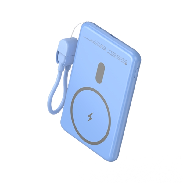 Leotec Powerbank Inalambrico 5.000 mAh -  PD 20W - Qi 15W - Color Azul