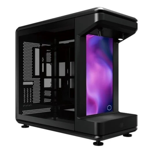 Cooler Master MasterFrame 360 Stage LCD Caja ATX - 2x USB-A 3.2 1x USB-C 4.0 1x Audio y Micro - Pantalla 15,6" FHD - Focos ARGB  - Color Negro