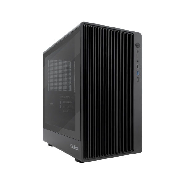 CoolBox Gaming GM350 Darkface Caja Torre MicroATX - 1 x USB C 3.2 1 x USB A 3.2 1X USB A 2,0 1 x Audio + Micro - Color Negro