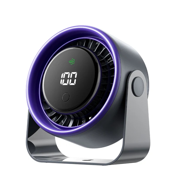 Vention PBJ Pro Ventilador de Sobremesa - Velocidad Maxima 2500RPM - Bateria de 4500mAh - Modo Noche - Pantalla - Conexion USB-C - Color Gris Oscuro