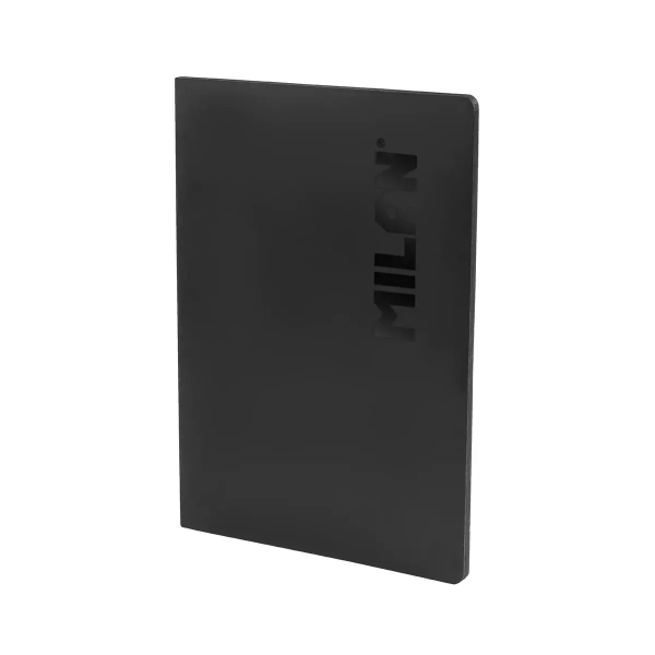 Milan Shadow Libreta Encolada Formato A4 Pautado 1 Linea - 48 Hojas de 95 gr/m2 Microperforadas - Color Negro