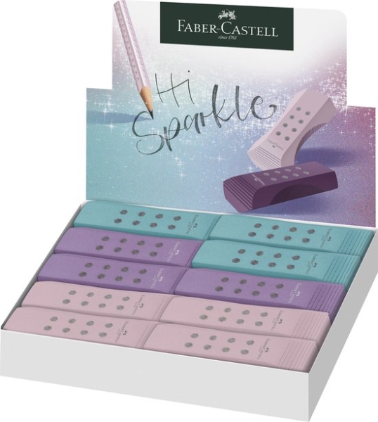 Faber-Castell Sparkle RollOn Goma de Borrar - Libre de PVC - Bajo Residuo - Colores Surtidos