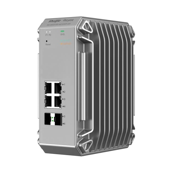 Ruijie RG-NIS3100-4GT2SFP-HP Switch Gestionado en Capa 2 - 4 Puertos Ethernet hasta 1Gbps - 2x SFP 1Gbps - PoE/PoE+ hasta 120W - Color Gris