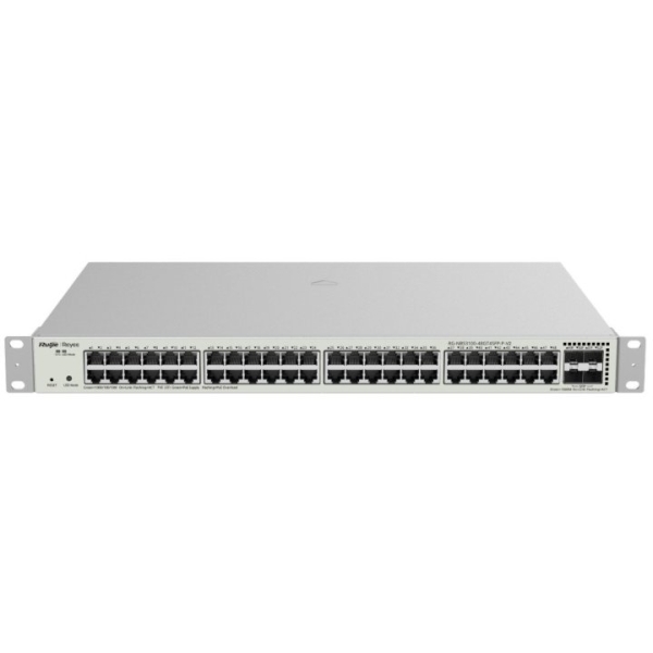 Ruijie RG-NBS3100-48GT4SFP-P-V2 Switch Gestionado en Capa 2 - Montaje en Rack 1U - 48 Puertos - PoE 370W - Color Acero