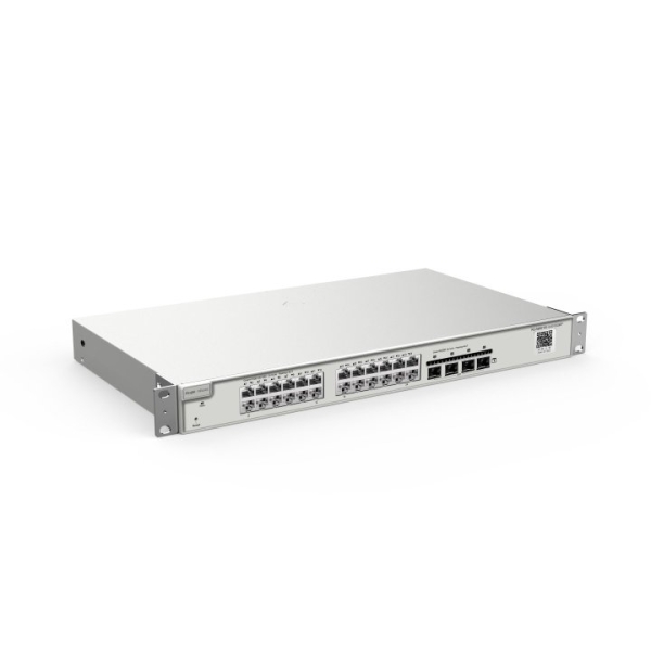 Ruijie RG-NBS5200-24GT4XS Switch Gestionado en Capa 2+ - Montaje en Rack 1U - 24 Puertos Ethernet hasta 1Gbps - 4x SFP+ hasta 10Gbps - Enrutamiento Estatico - Carcasa de Acero - Color Acero